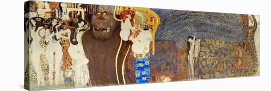The Forces of Evil, the Three Gorgonian and Distorting Pain. Parts of the Beethoven Friesland, Oil-Gustav Klimt-Stretched Canvas