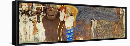 The Forces of Evil, the Three Gorgonian and Distorting Pain. Parts of the Beethoven Friesland, Oil-Gustav Klimt-Framed Stretched Canvas