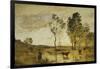 The Ford, Cows on the Edge of a Ford-Jean-Baptiste-Camille Corot-Framed Giclee Print