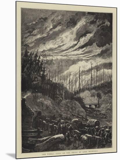 The Forest Fires on the Shore of Lake Michigan-Charles Auguste Loye-Mounted Giclee Print