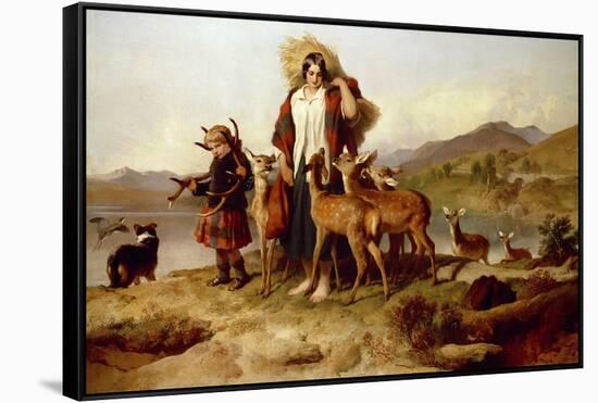 The Forester's Family-Edwin Henry Landseer-Framed Stretched Canvas