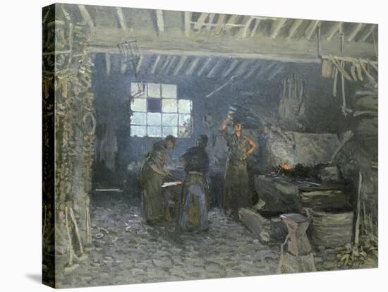 The Forge at Marly-Le-Roi, Yvelines, 1875-Alfred Sisley-Stretched Canvas