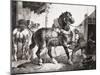 The Forge, from Etudes De Cheveaux, 1822-Théodore Géricault-Mounted Giclee Print