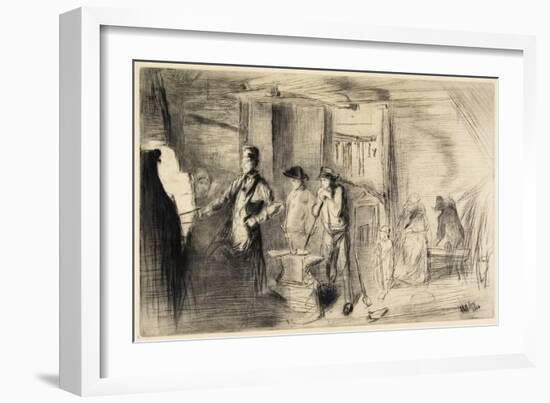 The Forge from Sixteen Etchings of Scenes on the Thames and Other Subjects, 1861-James Abbott McNeill Whistler-Framed Giclee Print