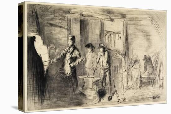 The Forge from Sixteen Etchings of Scenes on the Thames and Other Subjects, 1861-James Abbott McNeill Whistler-Stretched Canvas