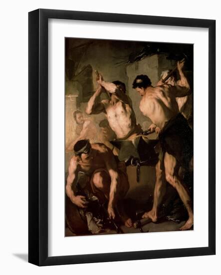 The Forge of Vulcan, C1660-Luca Giordano-Framed Giclee Print