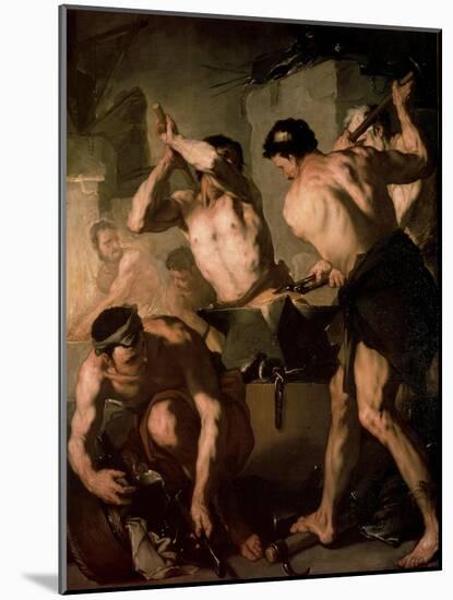 The Forge of Vulcan, C1660-Luca Giordano-Mounted Giclee Print