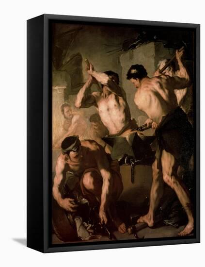 The Forge of Vulcan, C1660-Luca Giordano-Framed Stretched Canvas