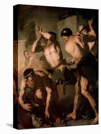 The Forge of Vulcan, C1660-Luca Giordano-Stretched Canvas