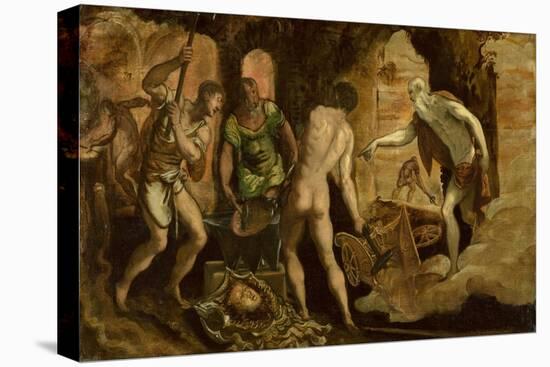 The Forge of Vulcan, circa 1544-1548 (Oil on Canvas)-Domenico Robusti Tintoretto-Stretched Canvas