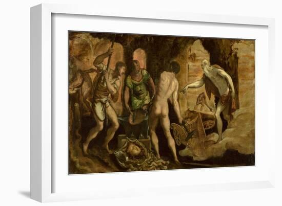 The Forge of Vulcan, circa 1544-1548 (Oil on Canvas)-Domenico Robusti Tintoretto-Framed Giclee Print