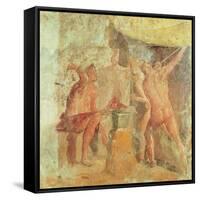 The Forge of Vulcan, from House VII, Pompeii, circa 50-79 AD-null-Framed Stretched Canvas