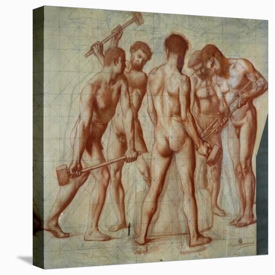 The Forgers, Study For Allegorie du Travail-Pierre Puvis de Chavannes-Stretched Canvas