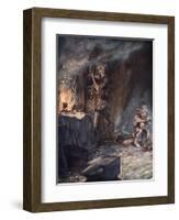 The forging of Nothung', 1924-Arthur Rackham-Framed Giclee Print