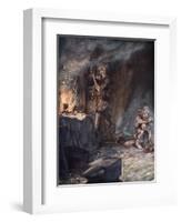 The forging of Nothung', 1924-Arthur Rackham-Framed Giclee Print