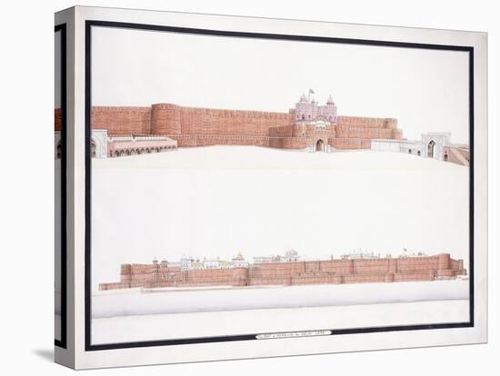 The Fort of Agra, with the Delhi Gate, C. 1815-null-Stretched Canvas