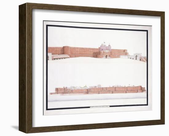 The Fort of Agra, with the Delhi Gate, C. 1815-null-Framed Giclee Print