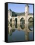 The Fortified Valentre Bridge Dating from 14th Century, Town of Cahors, Quercy, Midi-Pyrenees-Bruno Barbier-Framed Stretched Canvas