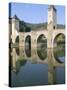The Fortified Valentre Bridge Dating from 14th Century, Town of Cahors, Quercy, Midi-Pyrenees-Bruno Barbier-Stretched Canvas