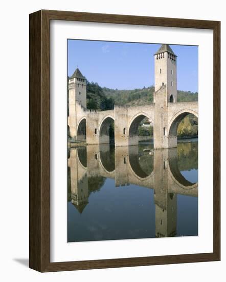 The Fortified Valentre Bridge Dating from 14th Century, Town of Cahors, Quercy, Midi-Pyrenees-Bruno Barbier-Framed Photographic Print