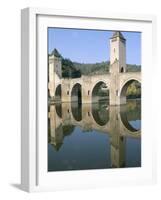 The Fortified Valentre Bridge Dating from 14th Century, Town of Cahors, Quercy, Midi-Pyrenees-Bruno Barbier-Framed Photographic Print