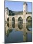 The Fortified Valentre Bridge Dating from 14th Century, Town of Cahors, Quercy, Midi-Pyrenees-Bruno Barbier-Mounted Photographic Print