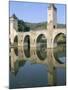 The Fortified Valentre Bridge Dating from 14th Century, Town of Cahors, Quercy, Midi-Pyrenees-Bruno Barbier-Mounted Photographic Print