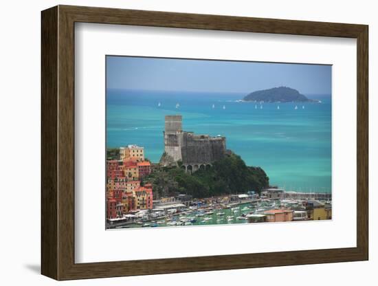 The fortress of Lerici, coast of Liguria, Italy, Europe-Don Mammoser-Framed Photographic Print