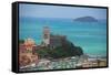 The fortress of Lerici, coast of Liguria, Italy, Europe-Don Mammoser-Framed Stretched Canvas