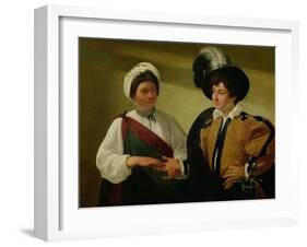 The Fortune Teller, circa 1596-97-Caravaggio-Framed Giclee Print