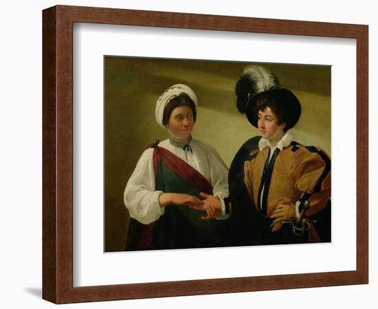 The Fortune Teller, circa 1596-97-Caravaggio-Framed Giclee Print