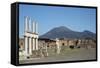 The Forum and Vesuvius Volcano, Pompeii, UNESCO World Heritage Site, Campania, Italy, Europe-Angelo Cavalli-Framed Stretched Canvas