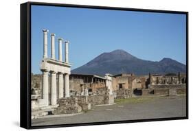 The Forum and Vesuvius Volcano, Pompeii, UNESCO World Heritage Site, Campania, Italy, Europe-Angelo Cavalli-Framed Stretched Canvas