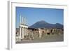 The Forum and Vesuvius Volcano, Pompeii, UNESCO World Heritage Site, Campania, Italy, Europe-Angelo Cavalli-Framed Photographic Print