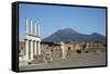 The Forum and Vesuvius Volcano, Pompeii, UNESCO World Heritage Site, Campania, Italy, Europe-Angelo Cavalli-Framed Stretched Canvas