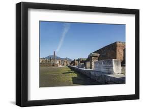 The Forum and Vesuvius Volcano, Pompeii, UNESCO World Heritage Site, Campania, Italy, Europe-Angelo Cavalli-Framed Photographic Print