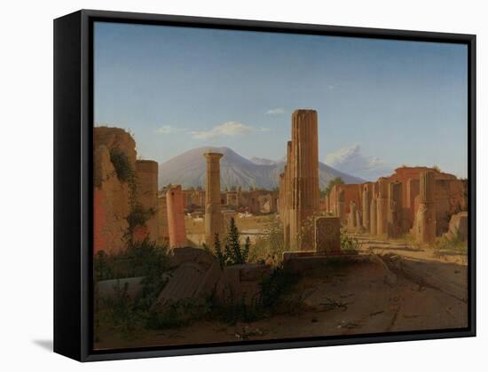 The Forum at Pompeii with Vesuvius in the Background, 1841-Christen Schiellerup Købke-Framed Stretched Canvas