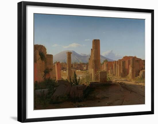 The Forum at Pompeii with Vesuvius in the Background, 1841-Christen Schiellerup Købke-Framed Giclee Print