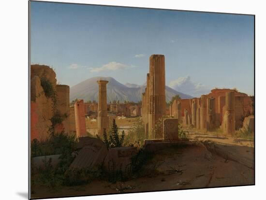 The Forum at Pompeii with Vesuvius in the Background, 1841-Christen Schiellerup Købke-Mounted Giclee Print