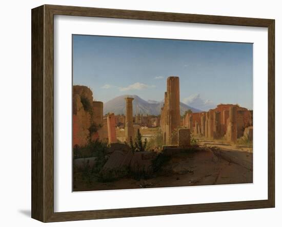 The Forum at Pompeii with Vesuvius in the Background, 1841-Christen Schiellerup Købke-Framed Giclee Print