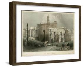 The Forum- Rome, Italy-W.H. Bartlett-Framed Art Print