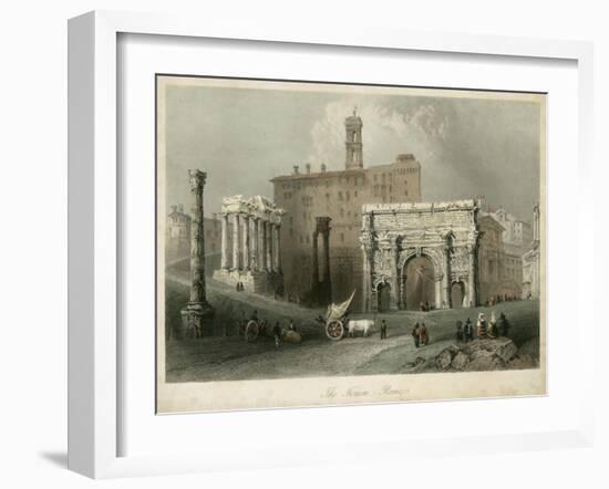 The Forum- Rome, Italy-W.H. Bartlett-Framed Art Print