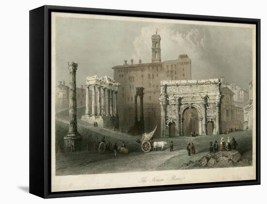 The Forum- Rome, Italy-W.H. Bartlett-Framed Stretched Canvas