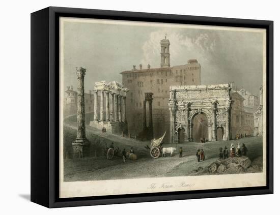 The Forum- Rome, Italy-W.H. Bartlett-Framed Stretched Canvas