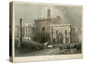 The Forum- Rome, Italy-W.H. Bartlett-Stretched Canvas