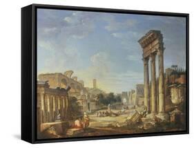 The Forum, Rome-Giovanni Paolo Pannini-Framed Stretched Canvas