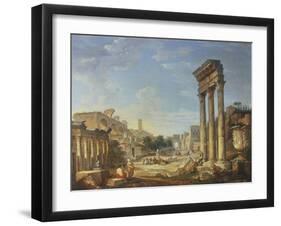 The Forum, Rome-Giovanni Paolo Pannini-Framed Giclee Print