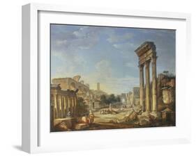 The Forum, Rome-Giovanni Paolo Pannini-Framed Giclee Print