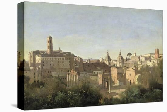 The Forum Seen from the Farnese Gardens, Rome, 1826-Jean-Baptiste-Camille Corot-Stretched Canvas