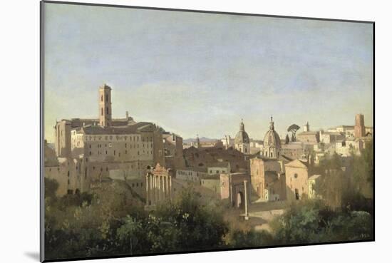 The Forum Seen from the Farnese Gardens, Rome, 1826-Jean-Baptiste-Camille Corot-Mounted Giclee Print